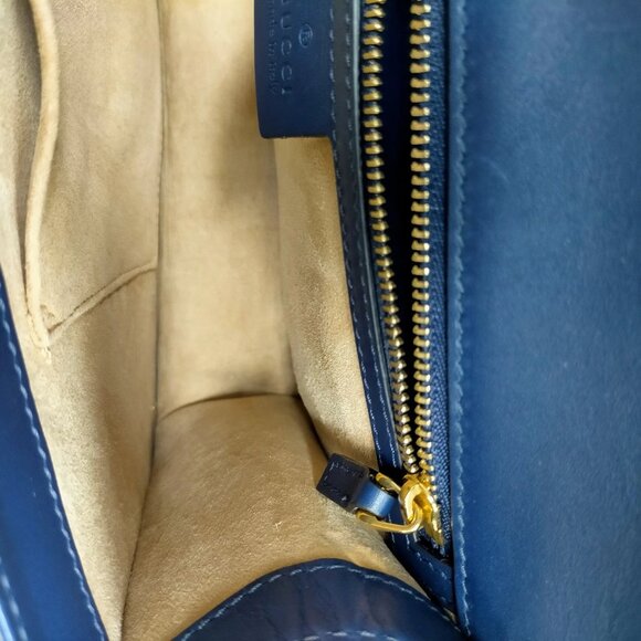 Gucci Sherry Line Navy Blue Leather Shoulder Bag mon-707-091325 - Picture 11 of 16